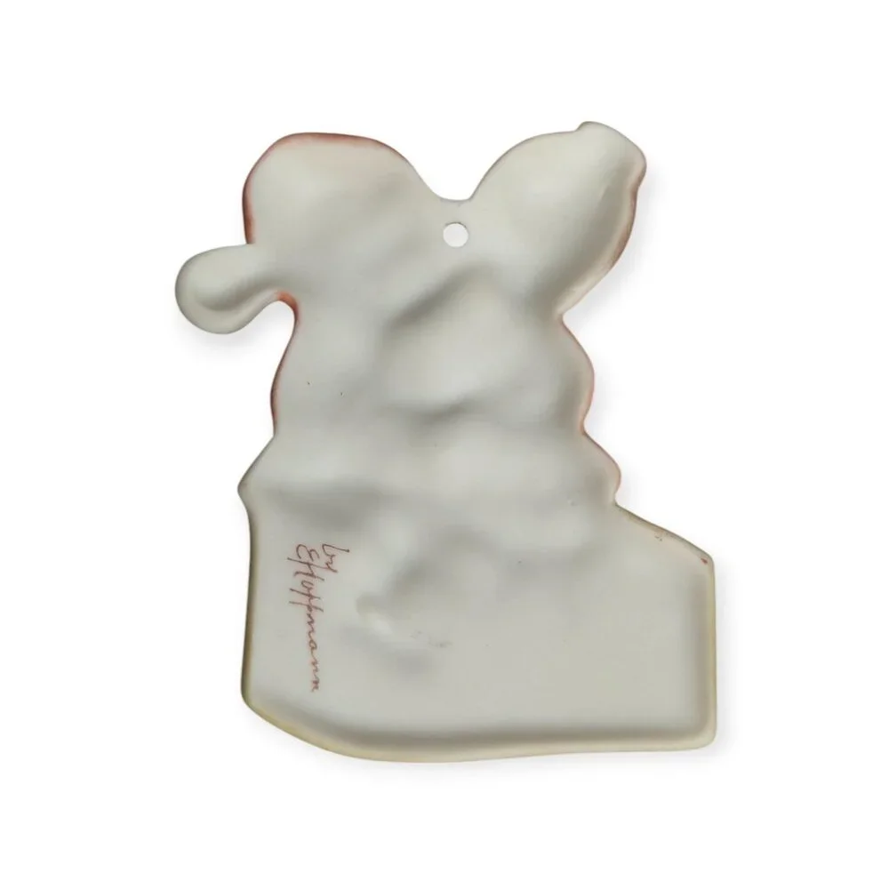 Vintage 1995 Merry Chrsitmas Ceramic Mr & Mrs Claus Christmas Ornament Signed